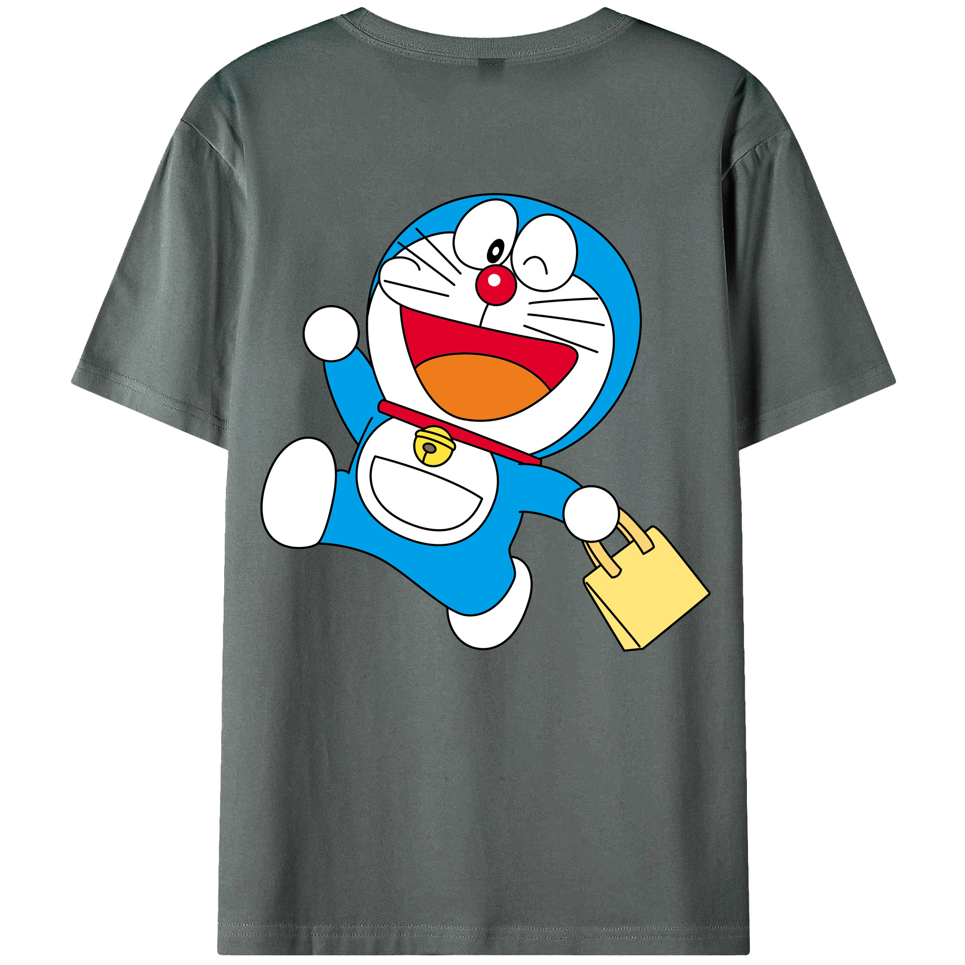 （画像用） ドラえもん Doraemon 綿100％ メンズ半袖Tシャツ（バックプリント） 通気性
